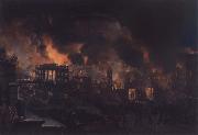 Nicolino V. Calyo Great Fire of New York as Seen From the Bank of America Sweden oil painting artist
